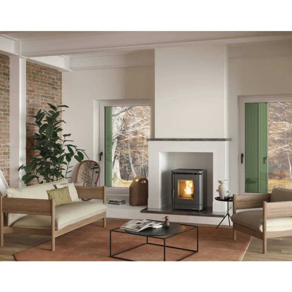 Poêle à granulés ventilé et étanche - 5,1 kW - noir - Peggy LA NORDICA EXTRAFLAME