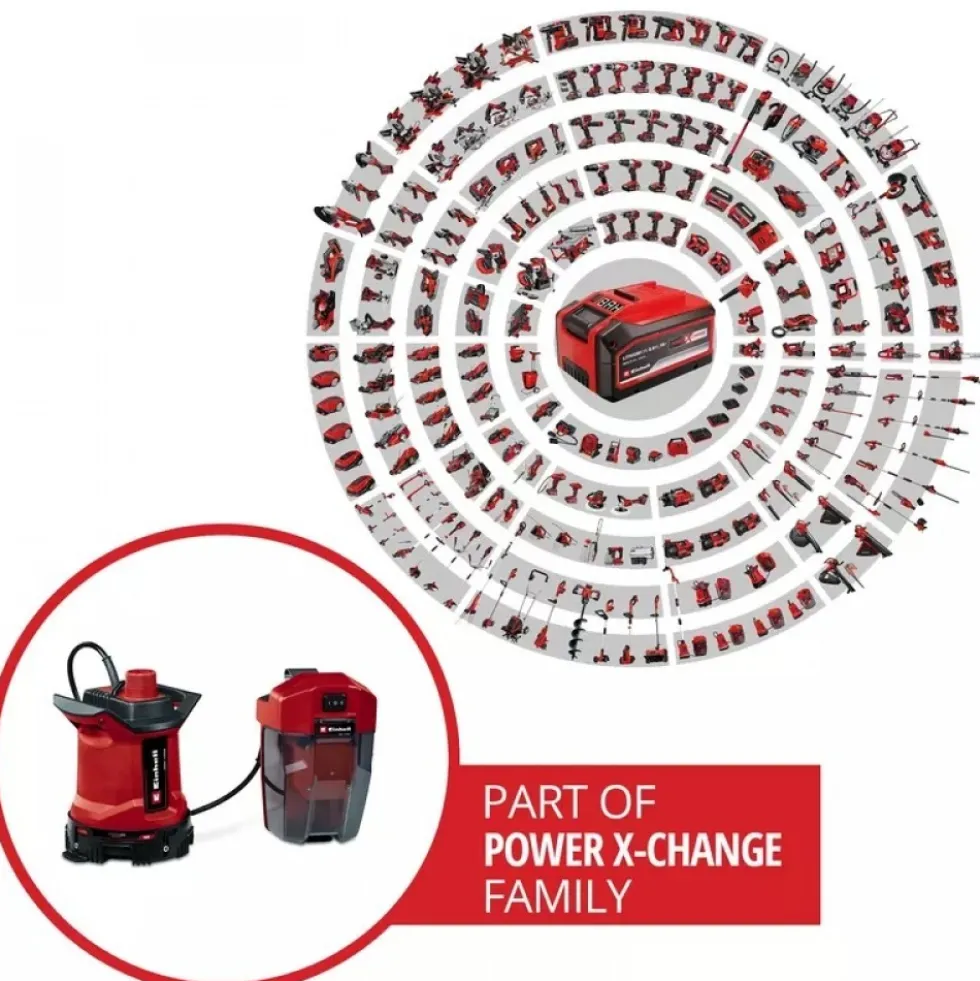 Pompe d'évacuation eaux usées sans fil GE-DP 18/25 LL Li - Solo - Power X-Change EINHELL