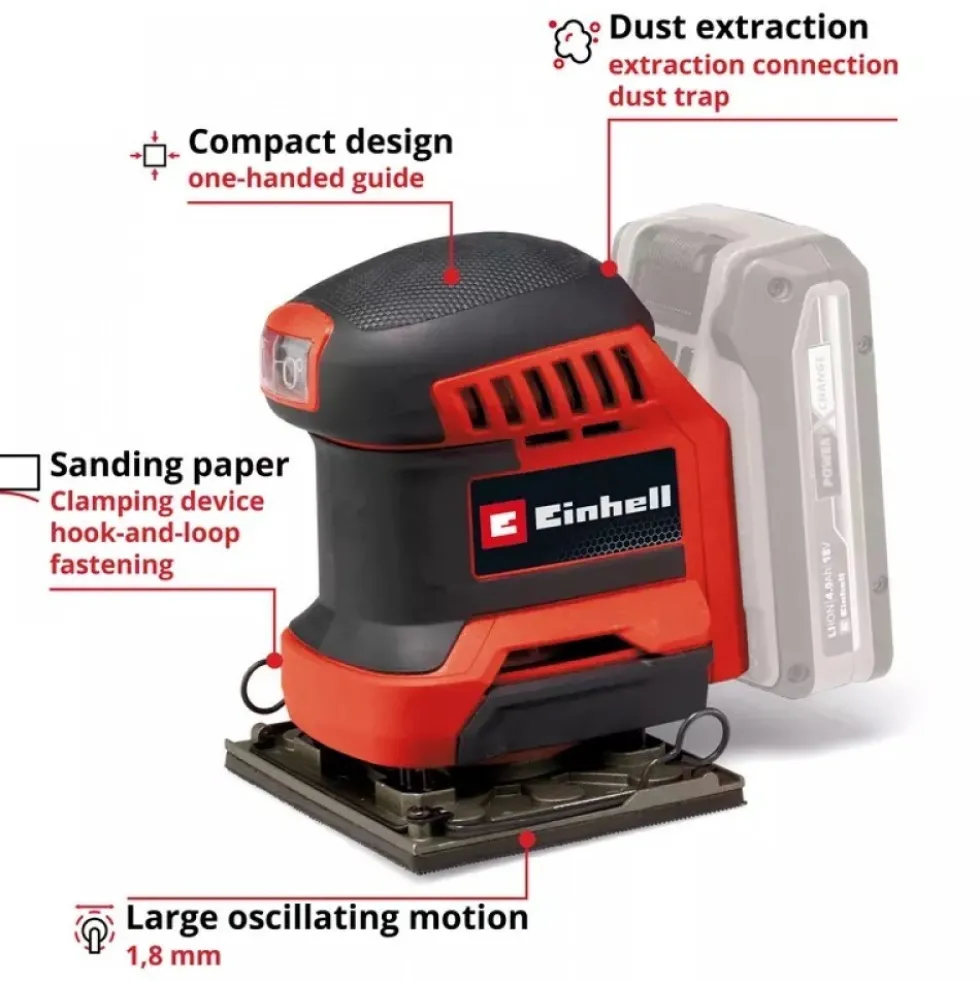 Ponceuse à main sans fil TE-OS 18/113 Li-Solo - Power X-Change EINHELL