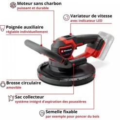 Ponceuse murale sans fil TP-DWS 18/225 Li BL Solo - Power X Change EINHELL PROFESSIONAL
