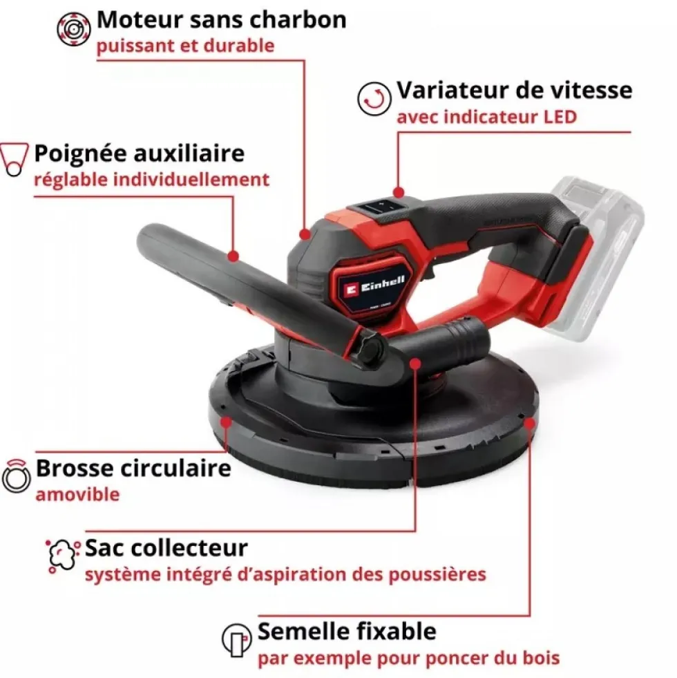 Ponceuse murale sans fil TP-DWS 18/225 Li BL Solo - Power X Change EINHELL PROFESSIONAL