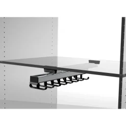 Porte-accessoires coulissant multi-modules sous étagère - noir AMBOS