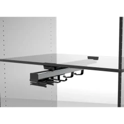 Porte-accessoires coulissant multi-modules sous étagère - noir AMBOS