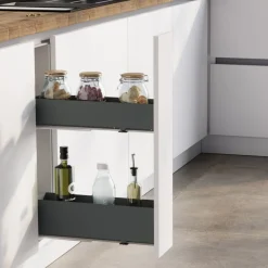 Porte-bouteilles latéral extractible Titane Simplex fermeture amortie EMUCA