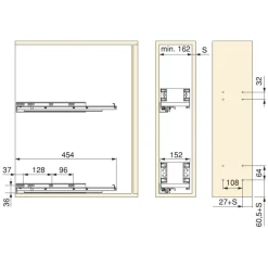 Porte-bouteilles latéral extractible Titane Simplex fermeture amortie EMUCA