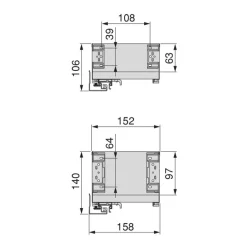 Porte-bouteilles latéral extractible Titane Simplex fermeture amortie EMUCA