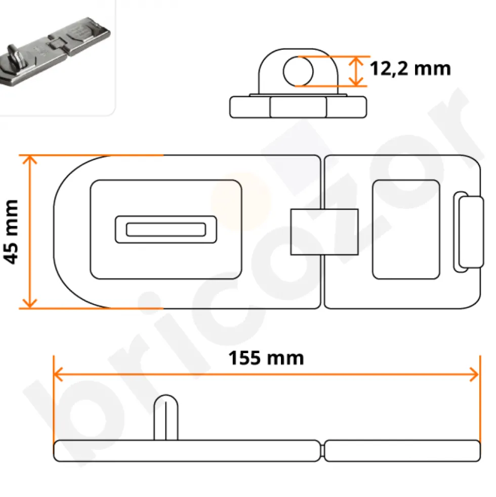 Porte-Cadenas de charnière Serie 110 - 155 mm ABUS