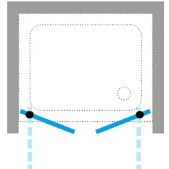 Porte de douche battante Océan B - extensible 78 à 84 cm NOVELLINI