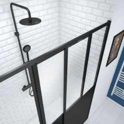 Porte de douche coulissante type verrière - 120 x 200 cm - Fabrik AURLANE