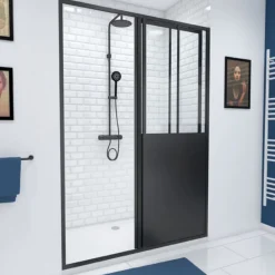 Porte de douche coulissante type verrière - 120 x 200 cm - Fabrik AURLANE