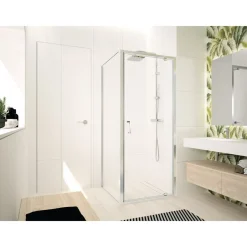 Porte de douche pivotante avec verre transparent - 84 à 90 cm - Ocean G NOVELLINI