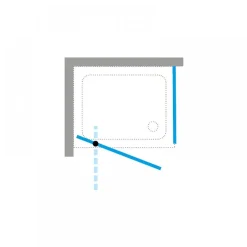 Porte de douche pivotante avec verre transparent- 96-102 cm - Ocean G NOVELLINI