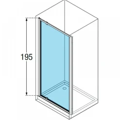 Porte de douche pivotante avec verre transparent- 96-102 cm - Ocean G NOVELLINI