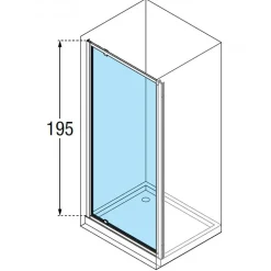 Porte de douche pivotante avec verre transparent - 78 à 84 cm - Ocean G NOVELLINI
