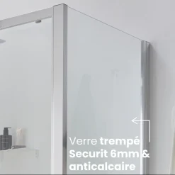 Porte de douche pivotante 90 cm - chromé - Serenity JACOB DELAFON