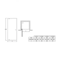 Porte de douche pivotante 90 cm - chromé - Serenity JACOB DELAFON
