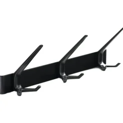 Porte-manteaux sur lisse - 3 patères double tête en aluminium - 863 HERMETA