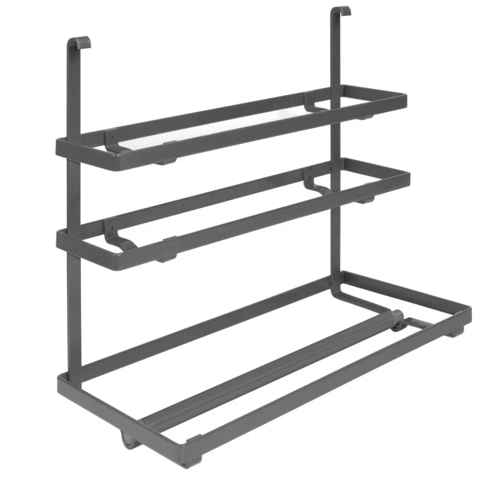 Porte-rouleau de cuisine en acier finition titane - gris anthracite EMUCA