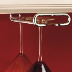 Porte-verres suspendu pour 4 verres sous tablette - Chromé HETTICH