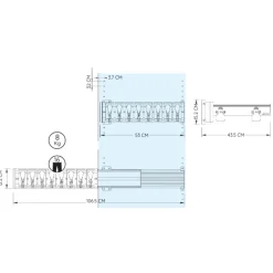 Porte-vêtements latéral coulissant - 8 supports amovibles avec pinces AMBOS