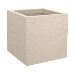 Pot carré Volcania'Up - beige calcaire - 30x30 cm - 21 litres - 13757 EDA PLASTIQUES