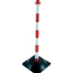 Poteaux de support bicolore rouge et blanc et bases lestées x 2 TALIAPLAST