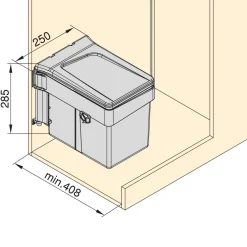 Poubelle de porte - 1 seau de 15 litres EMUCA