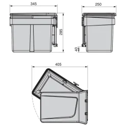 Poubelle de porte - 1 seau de 15 litres EMUCA