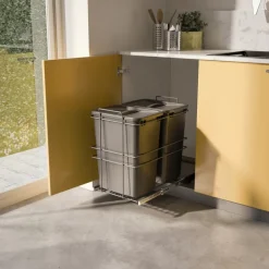 Poubelle de recyclage pour cuisine - 2 x 35 L - fixation par le bas EMUCA