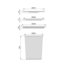Poubelle encastrable - pour plan de travail de cuisine - 6L - Recycle EMUCA