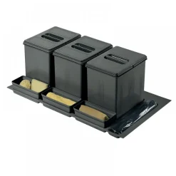 Poubelle tri-sélectif 3 bacs - 3 x 16 litres INOXA