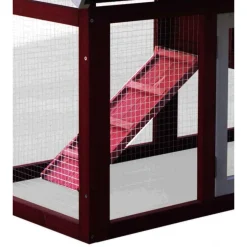 Poulailler en bois bicorps couvert bicolore - 152 x 62 x 92 cm HABRITA