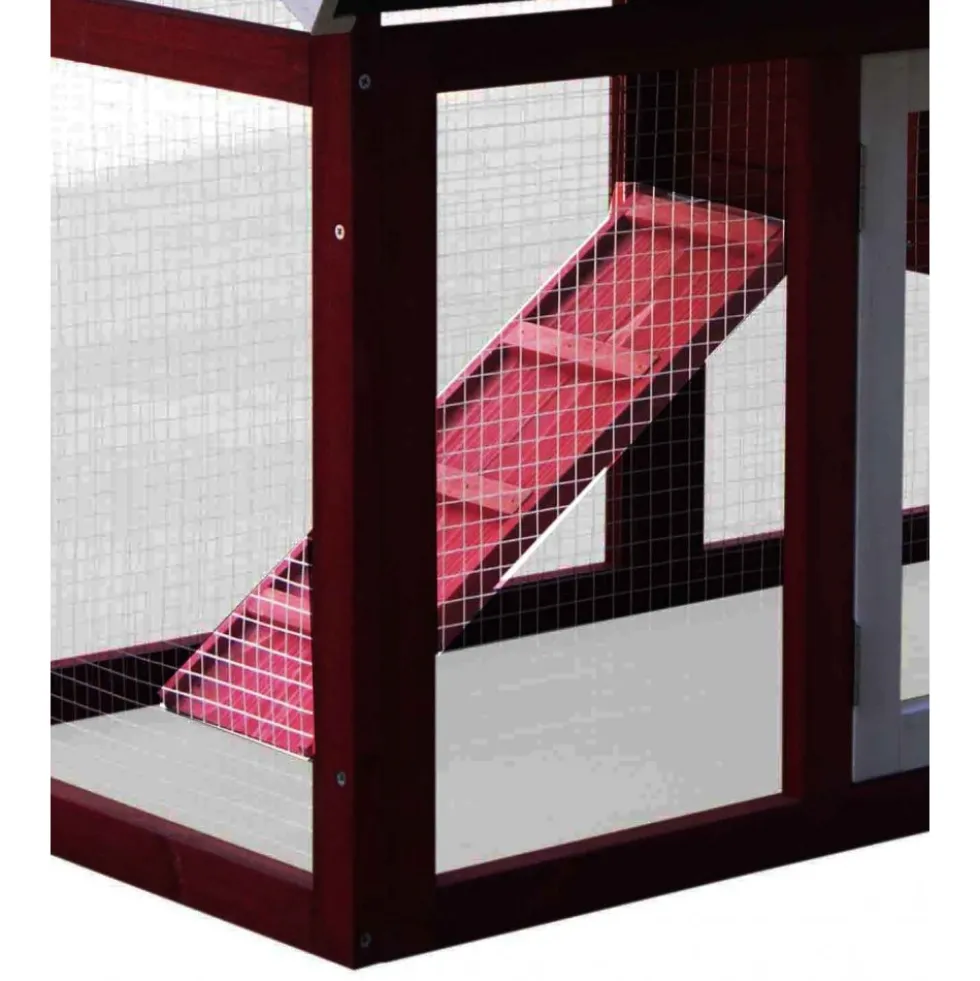 Poulailler en bois bicorps couvert bicolore - 152 x 62 x 92 cm HABRITA