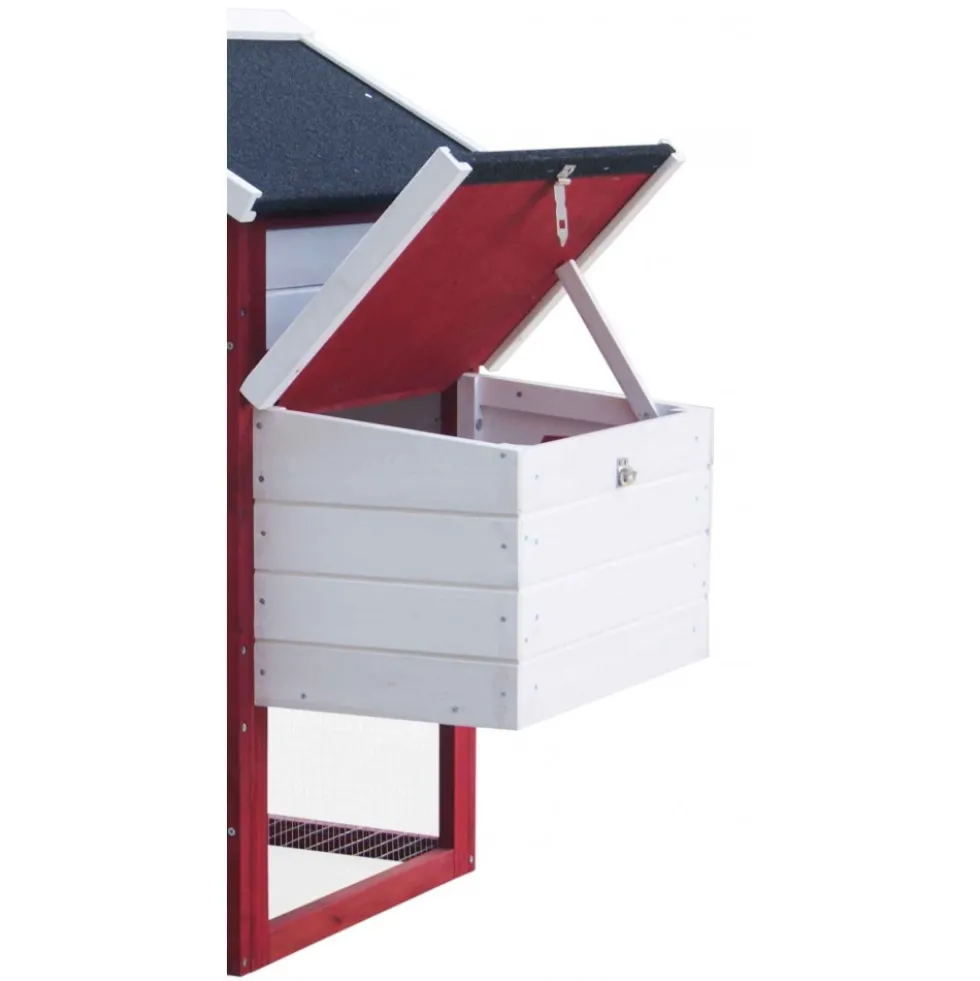 Poulailler en bois bicorps couvert bicolore - 152 x 62 x 92 cm HABRITA