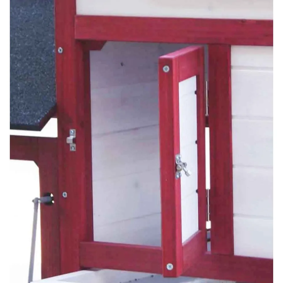 Poulailler en bois bicorps couvert bicolore - 152 x 62 x 92 cm HABRITA