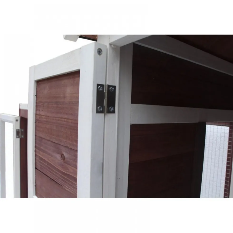 Poulailler en bois bicorps couvert bicolore 122 x 63 x 92 cm HABRITA