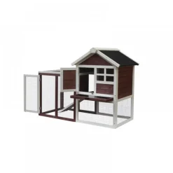 Poulailler en bois bicorps couvert bicolore 122 x 63 x 92 cm HABRITA
