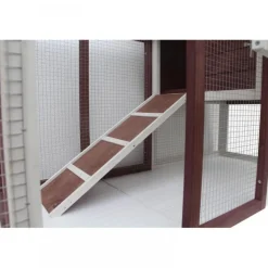 Poulailler en bois bicorps couvert bicolore 122 x 63 x 92 cm HABRITA