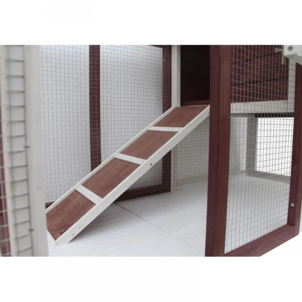 Poulailler en bois bicorps couvert bicolore 122 x 63 x 92 cm HABRITA