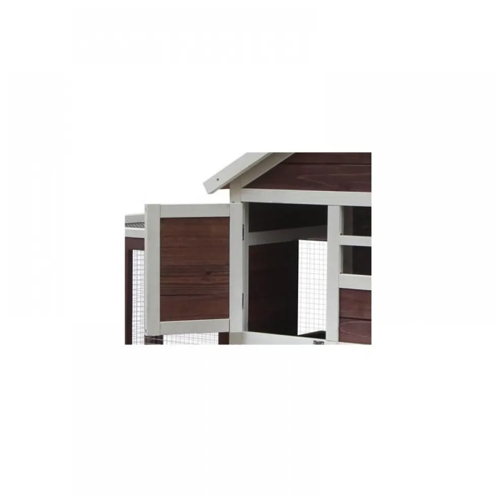 Poulailler en bois bicorps couvert bicolore 122 x 63 x 92 cm HABRITA