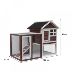 Poulailler en bois bicorps couvert bicolore 122 x 63 x 92 cm HABRITA
