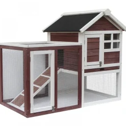Poulailler en bois bicorps couvert bicolore 122 x 63 x 92 cm HABRITA