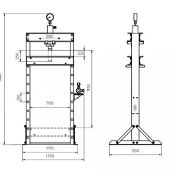 Presse hydraulique d'atelier - puissance 75 tonnes - WP75ECO HOLZMANN