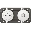 Prise de courant fort 2P+T + chargeur double USB - Dooxie LEGRAND