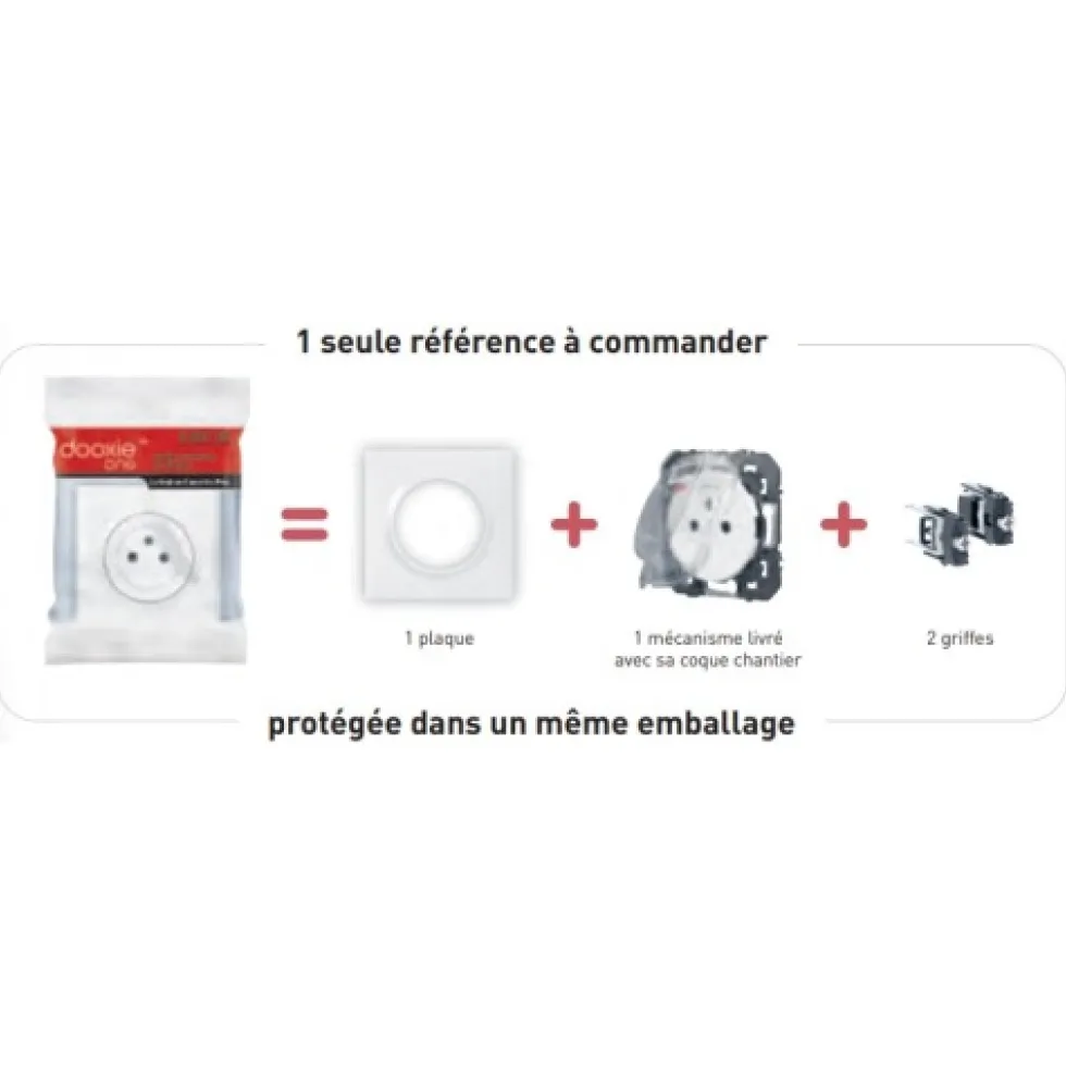 Prise de courant 2P complet Dooxie One LEGRAND