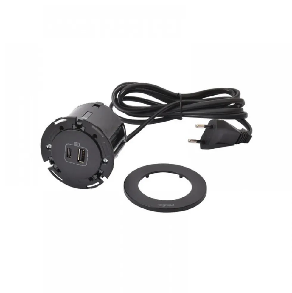 Prise encastrable sur plan avec chargeur USB-A/C - INCARA™ Disq 60 LEGRAND