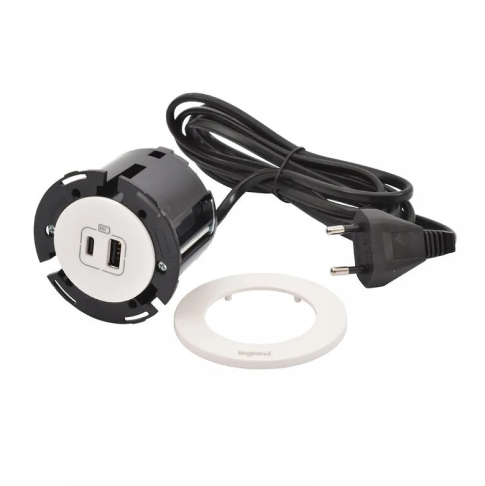Prise encastrable sur plan avec chargeur USB-A/C - INCARA™ Disq 60 LEGRAND