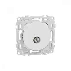 Prise TV simple mâle à sortie coaxiale - Blanc craie - Odace II SCHNEIDER