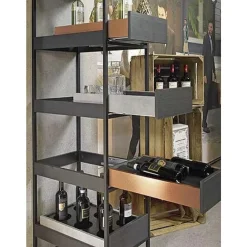 Profil aluminium noir en tube carré pour système Cadro - longueur 3 m HETTICH
