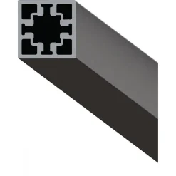 Profil aluminium noir en tube carré pour système Cadro - longueur 3 m HETTICH